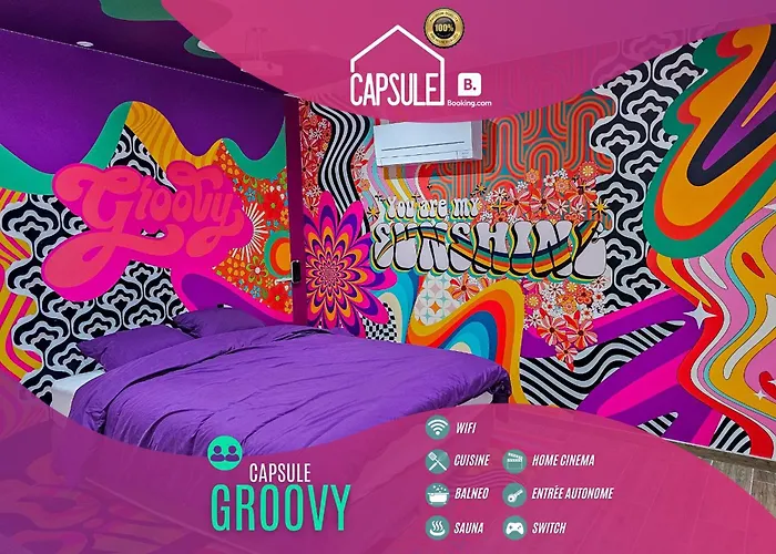 Capsule Groovy-Jacuzzi-Sauna-Billard-Netflix- Nintendo Switch & Jeux